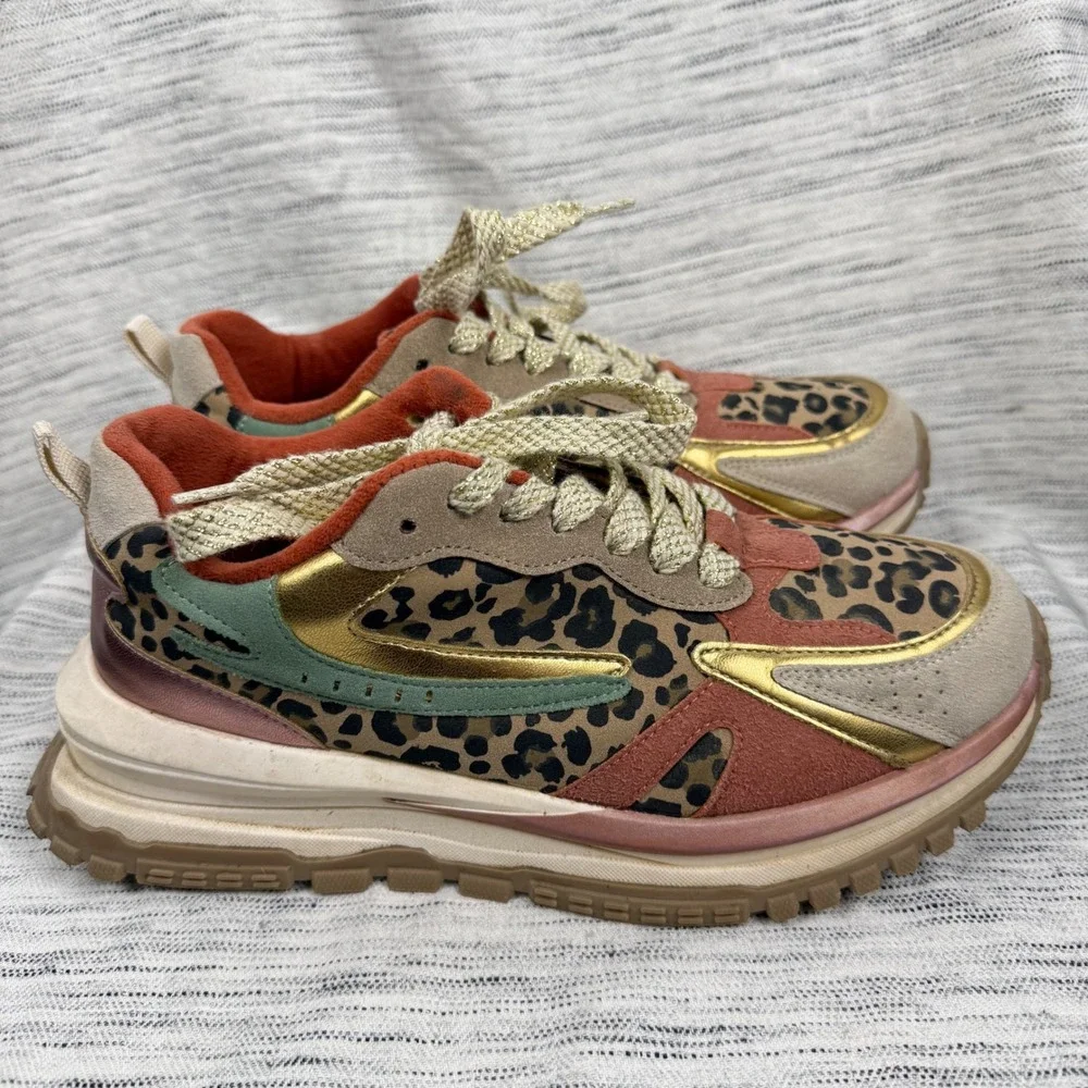 Blowfish Malibu Leo Leopard Print Sneakers Colorful Streetwear 7 Festival Pastel